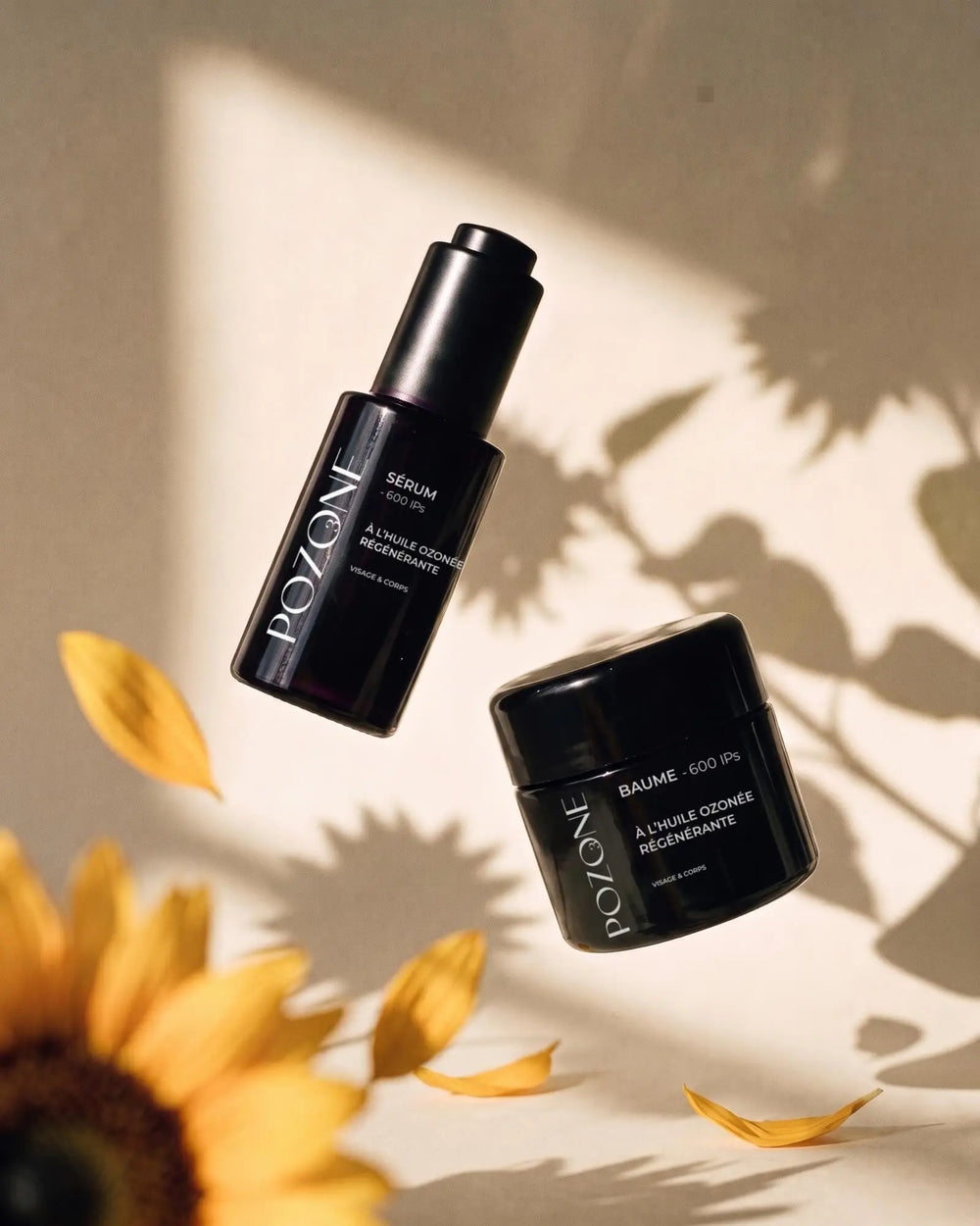 Rituel Essentiel Pozone : le sérum et le baume à l'huile de tournesol ozonée